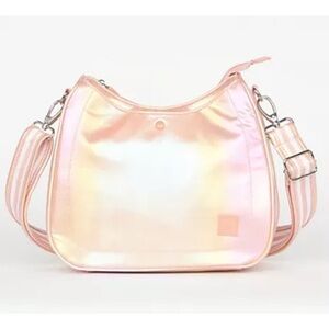 IHKWIP Side Stripe Saddle Crossbody Bag ~ Iridescent Peach